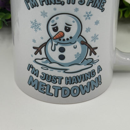 Snowman Melt Down 11oz Ceramic Mug