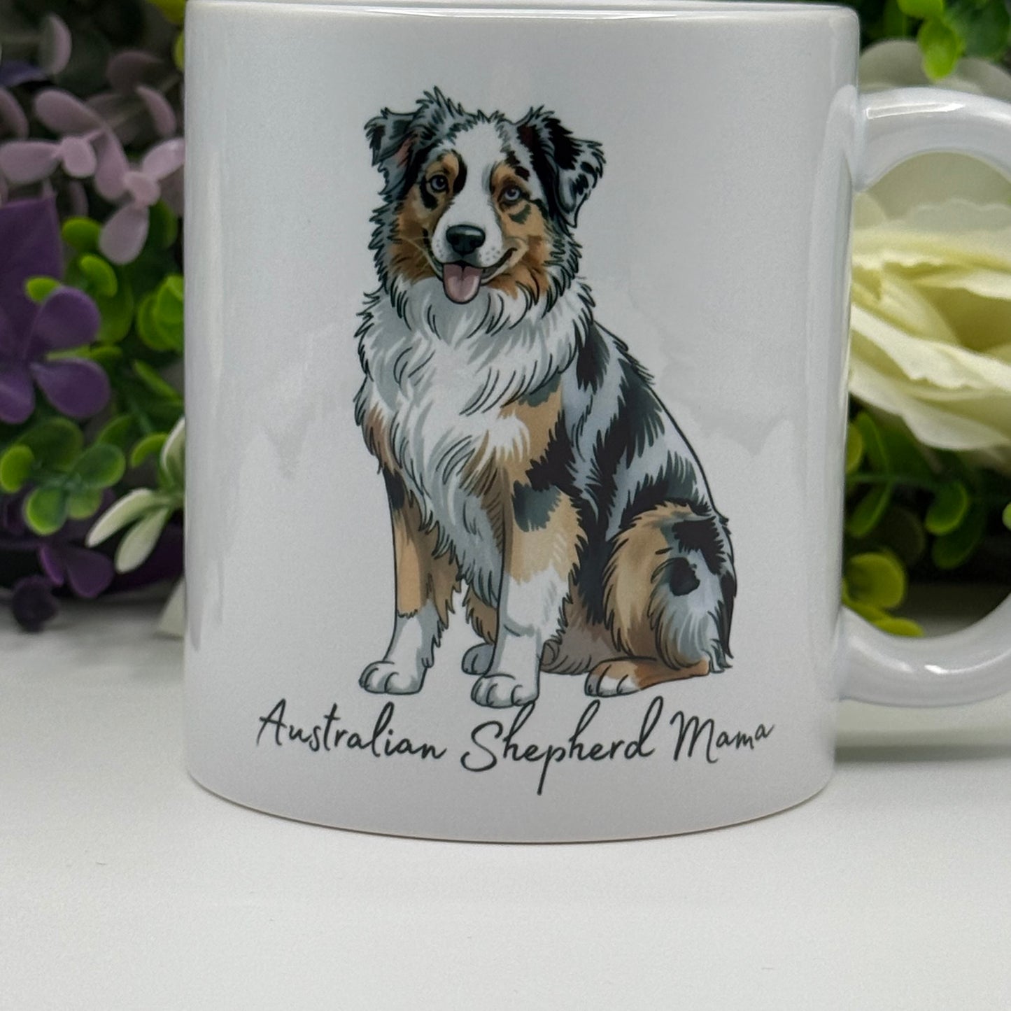 Australian Shepherd Dog Ceramic 11oz Mug: Handmade Dog Lover Gift