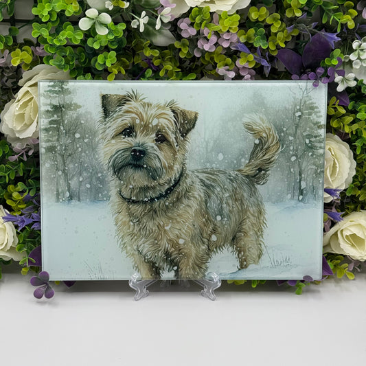 Norfolk Terrier 8inch x 11inch Glass Chopping Board