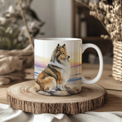 Shetland Sheepdog/Sheltie Mug: Handmade Ceramic Coffee Cup, Pet Lover Gift