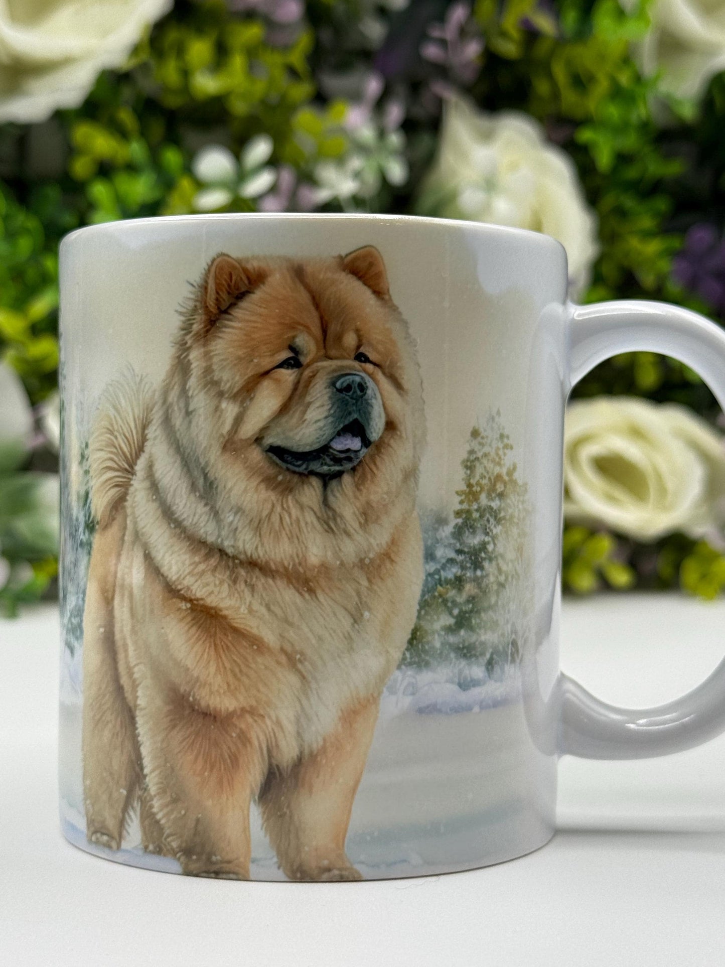 Chow Chow Winter 11oz Ceramic Dog Mug: Unique Pet Lover Gift