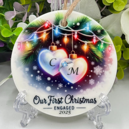 Our First Christmas Engaged 2026 Ceramic Ornament - Tree Decoration - Memorabilia Gifts