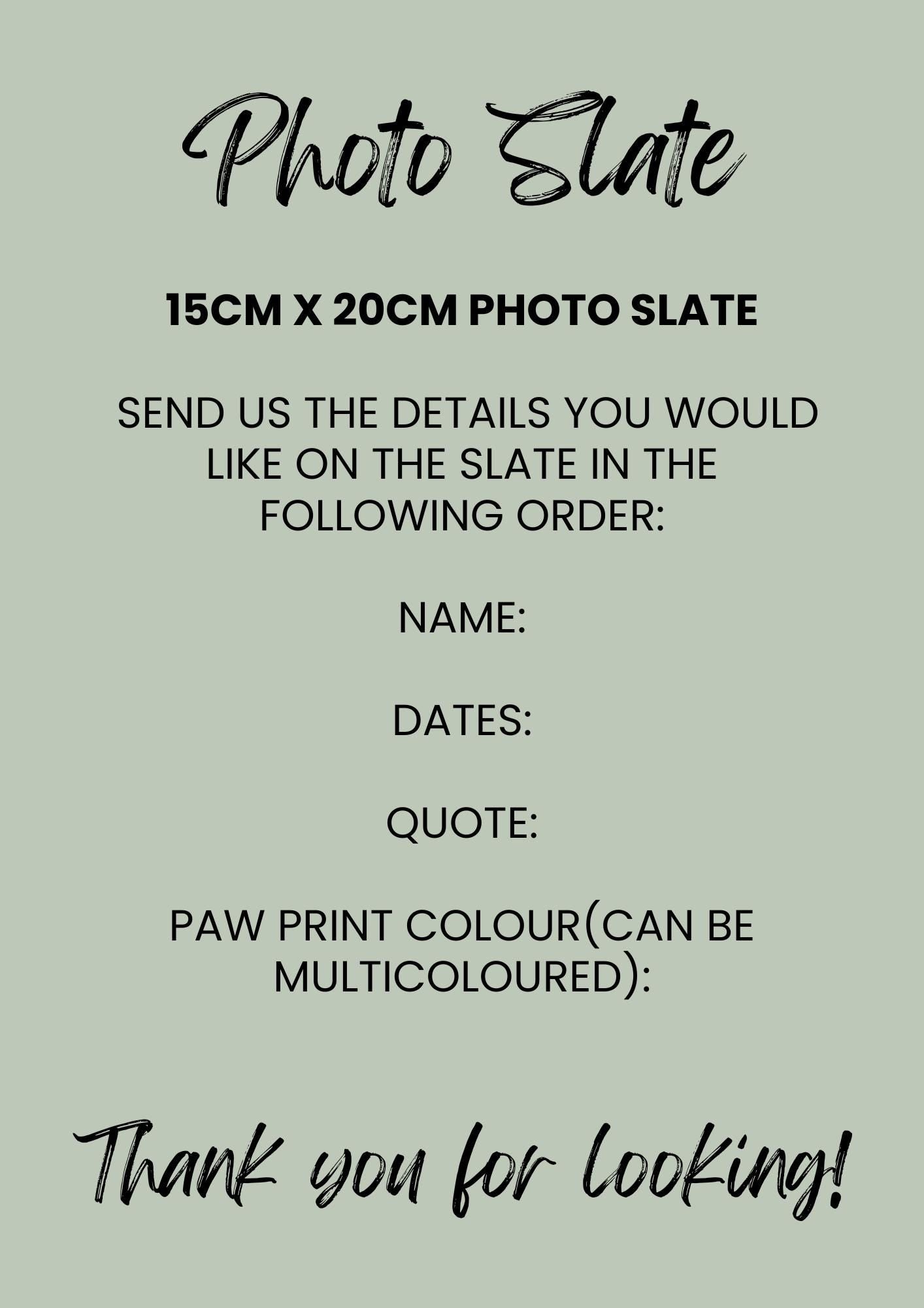 Personalised Pet Memorial Slate – Custom Photo Keepsake Plaque(15cm x 20cm)