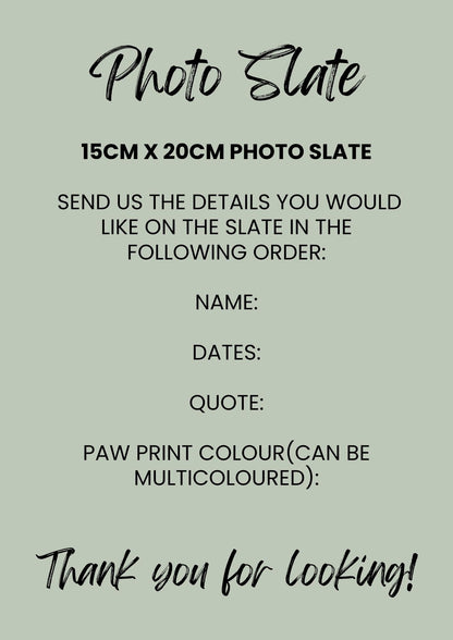 Personalised Pet Memorial Slate – Custom Photo Keepsake Plaque(15cm x 20cm)