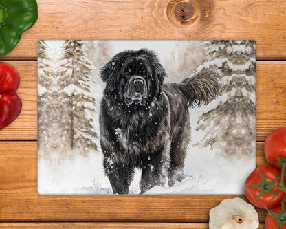Newfoundland Winter 8inch x 11inch Glass Chopping Board