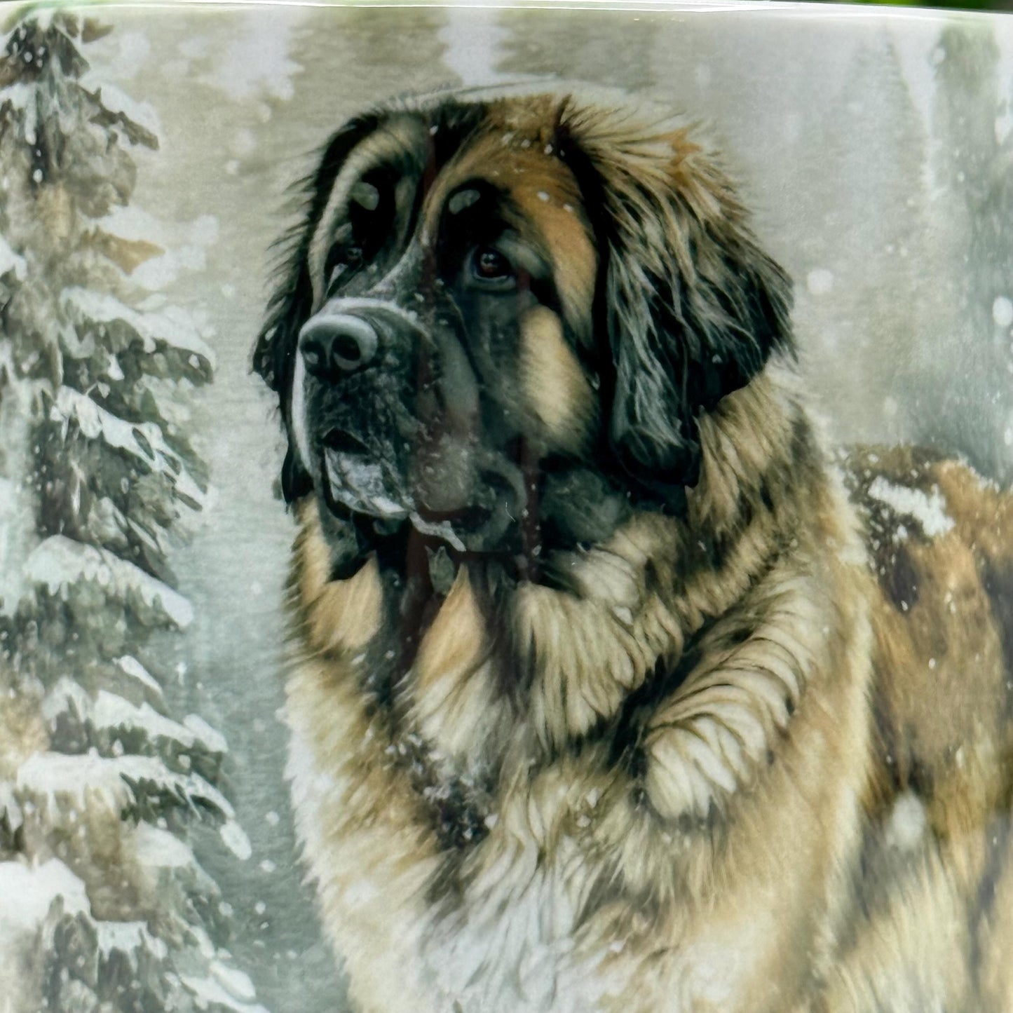 Leonberger Winter Snowy Forest 11oz Ceramic Dog Mug