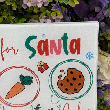 Treats For Santa Glass Chopping Board 8inch x 11inch