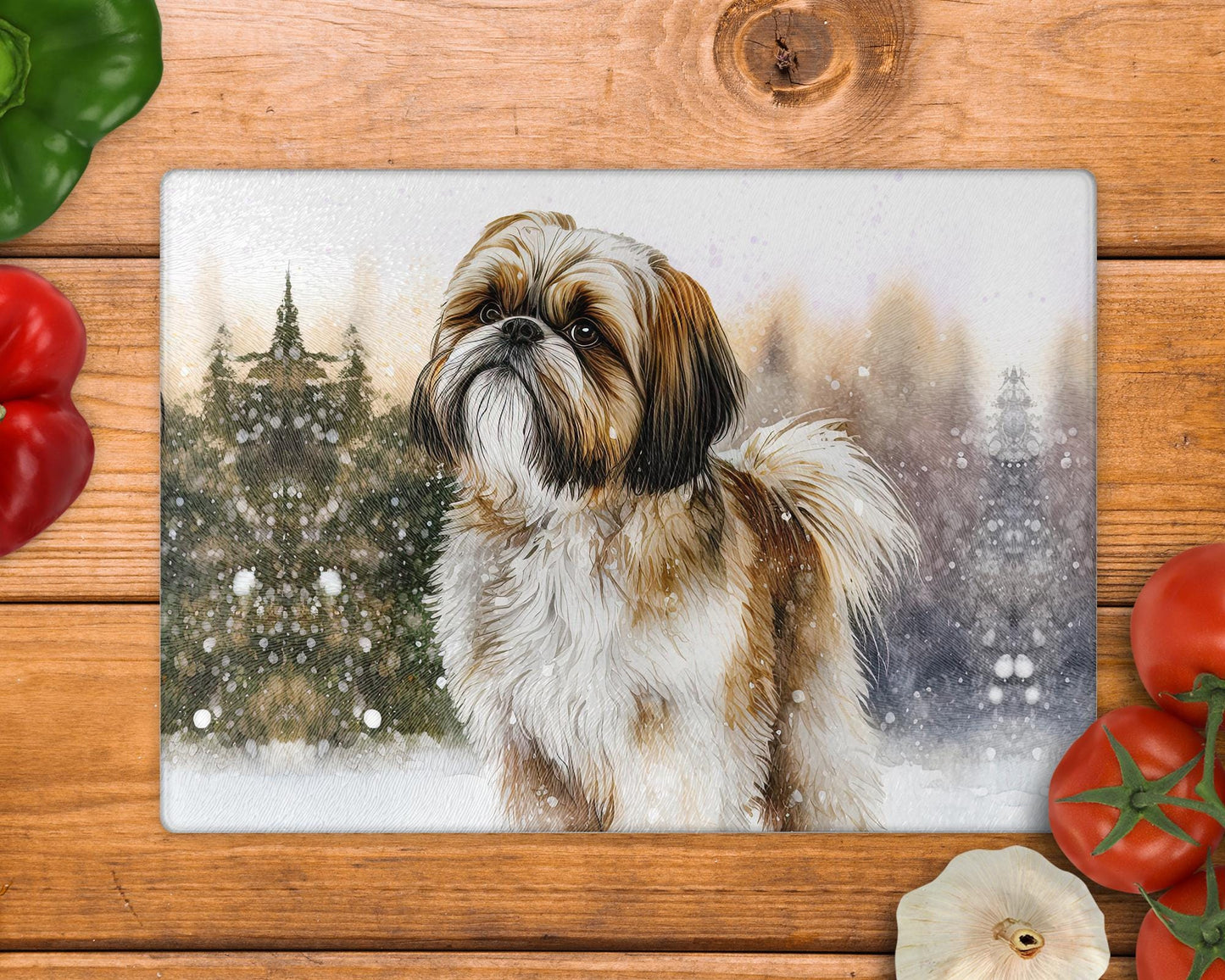 Shih Tzu 8inch x 11inch Glass Chopping Board