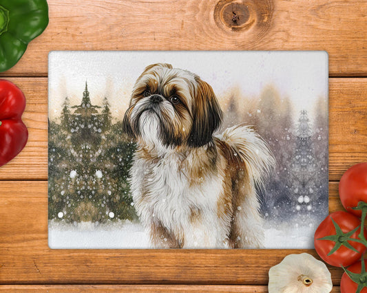 Shih Tzu 8inch x 11inch Glass Chopping Board