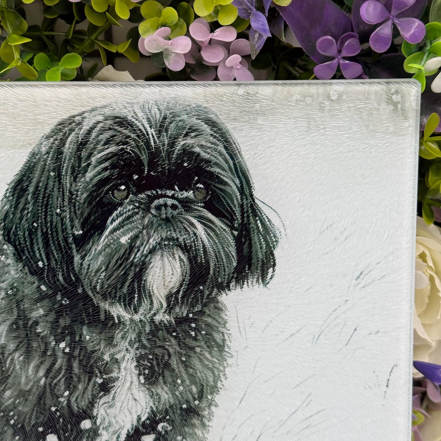 Shih Tzu 8inch x 11inch Glass Chopping Board