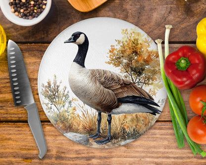 Goose Glass Round Tea Pot Holder/Chopping Board, Cutting Board