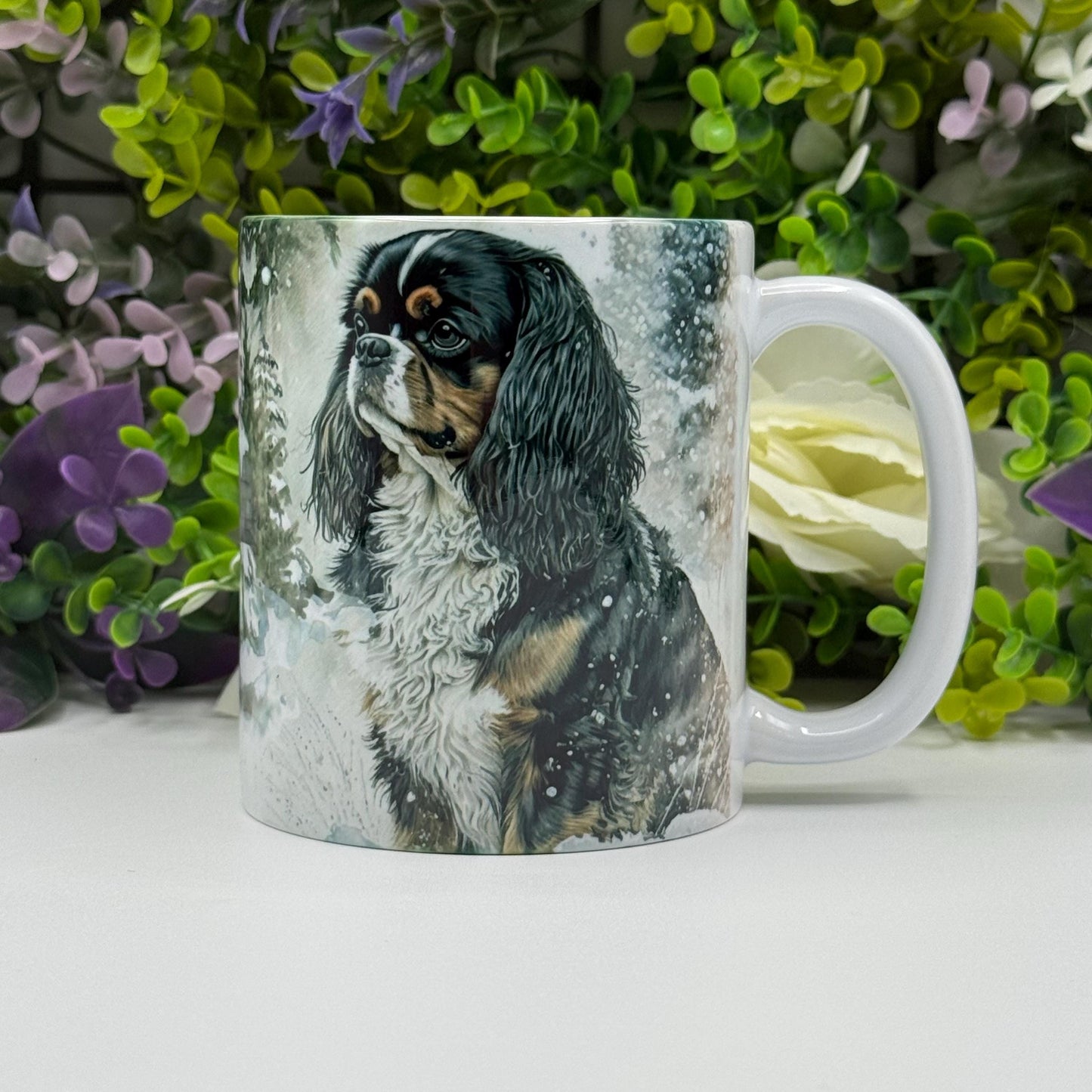 Cavalier King Charles Spaniel Tri Coloured 11oz Mug: Handmade Dog Lover Gift