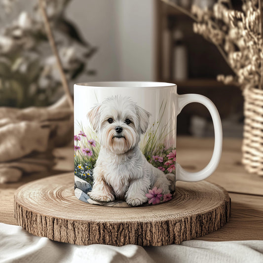 Maltese Floral Landscape 11oz Ceramic Mug