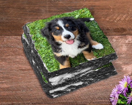 4x Custom Photo Slate Coasters 9cm x 9cm - Personalised Image