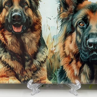 German Shepherd Glass 8inch x 11inch Chopping Boards