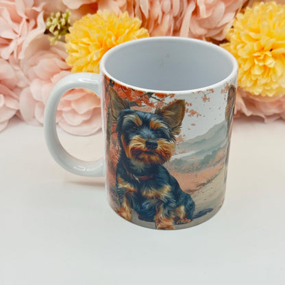 Yorkshire Terrier Pink Blossom 11oz Ceramic Dog Mug