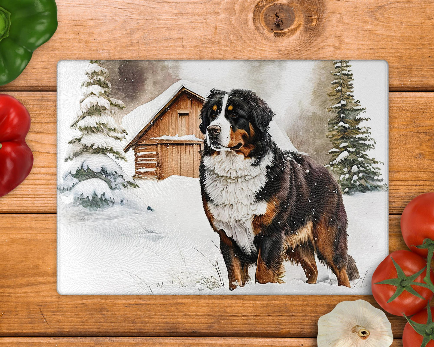 Bernese Glass Chopping Board / 8inch x 11inch / Handmade Kitchen Decor