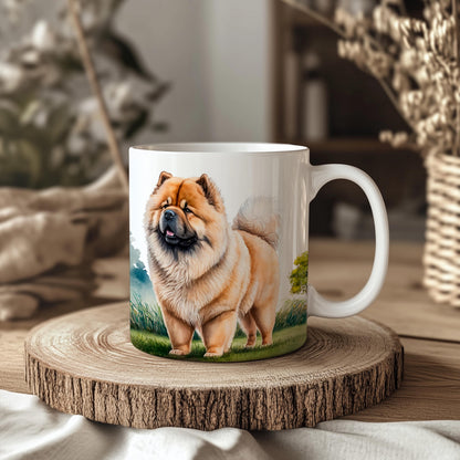 Chow Chow Landscape 11oz Ceramic Dog Mug: Unique Pet Lover Gift
