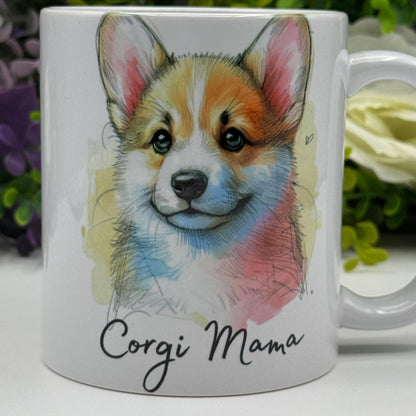 Corgi Watercolour Ceramic 11oz Mug: Handmade Dog Lover Gift