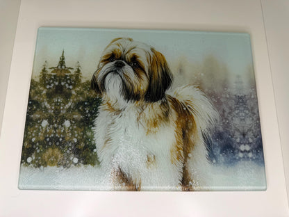 Shih Tzu 8inch x 11inch Glass Chopping Board