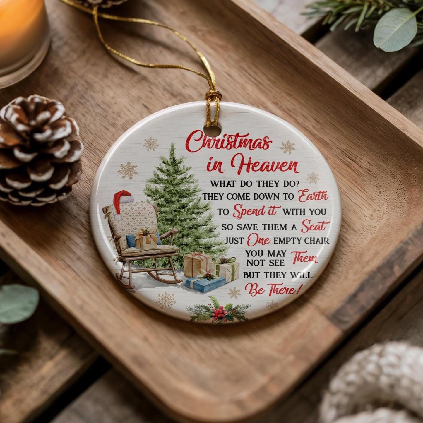 Christmas In Heaven Memorial Ceramic Ornament - Tree Decoration - Memorabilia Gifts