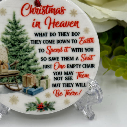 Christmas In Heaven Memorial Ceramic Ornament - Tree Decoration - Memorabilia Gifts
