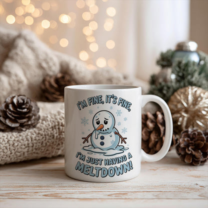 Snowman Melt Down 11oz Ceramic Mug