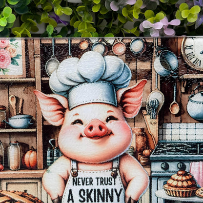 Skinny Cook Humour 8inchx11inch Glass Chopping Board