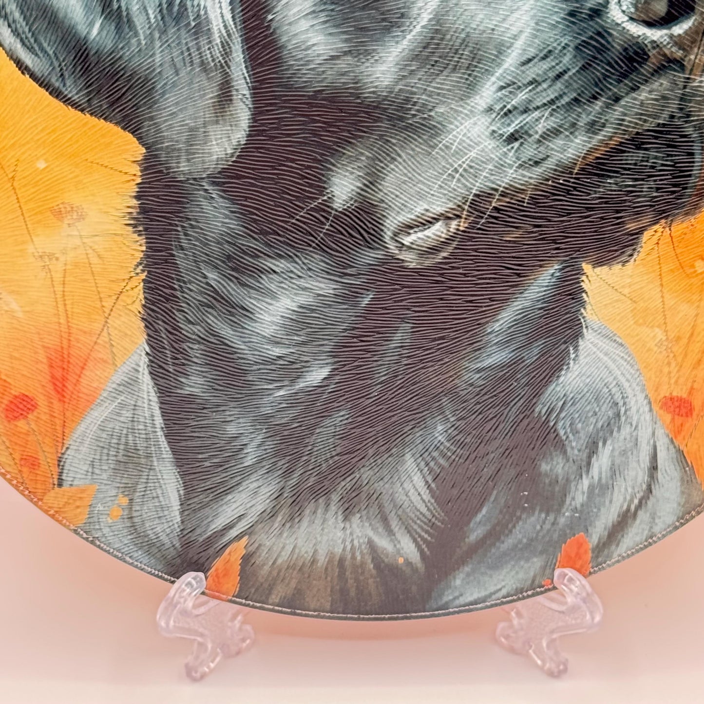 Labrador Glass Round Tea Pot Holder/Chopping Board