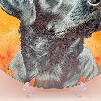 Labrador Glass Round Tea Pot Holder/Chopping Board
