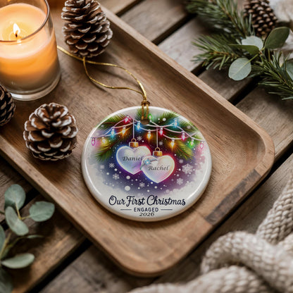 Our First Christmas Engaged 2026 Ceramic Ornament - Tree Decoration - Memorabilia Gifts