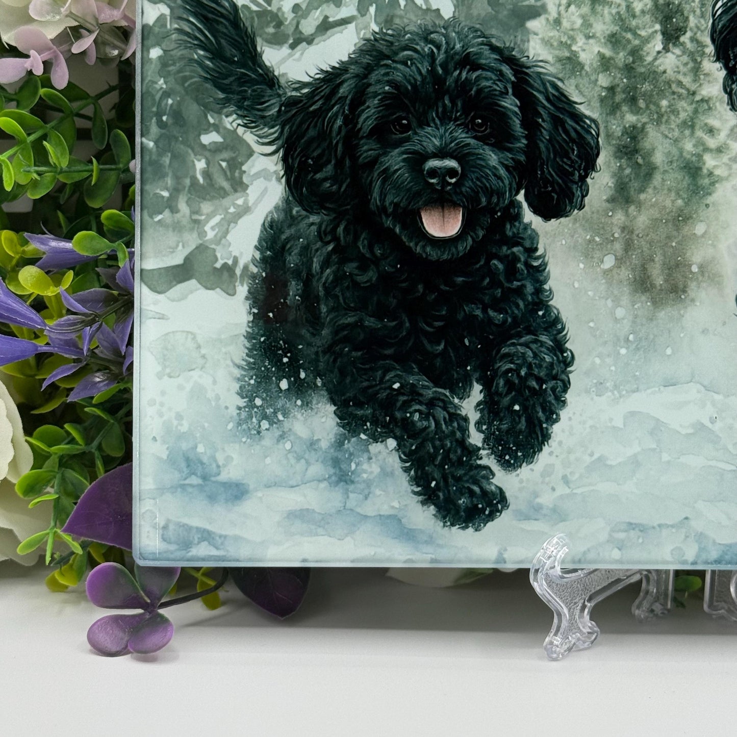 Cavapoo 8inch x 11inch Glass Chopping Board