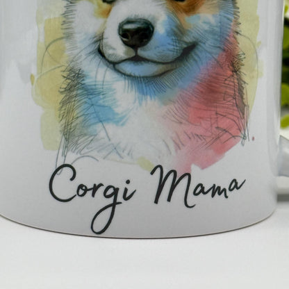Corgi Watercolour Ceramic 11oz Mug: Handmade Dog Lover Gift