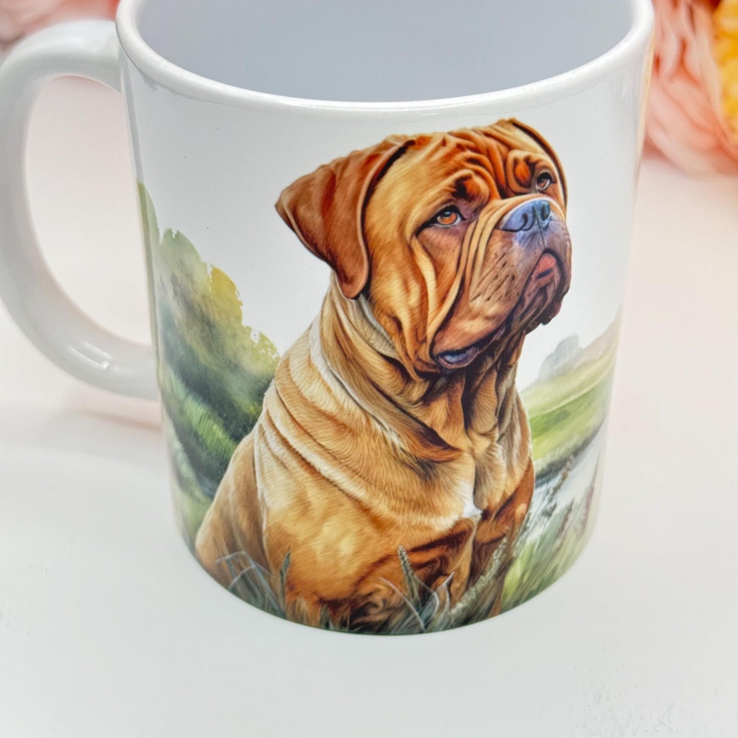 Dogue De Bordeaux Ceramic Dog Mug: Handmade Pet Lover Gift