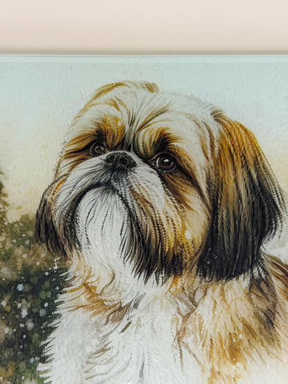 Shih Tzu 8inch x 11inch Glass Chopping Board
