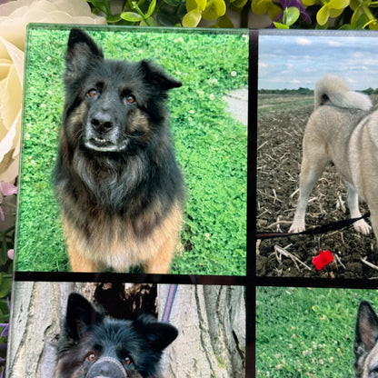 Custom Photo Collage 8inch x 11inch Glass Chopping Board