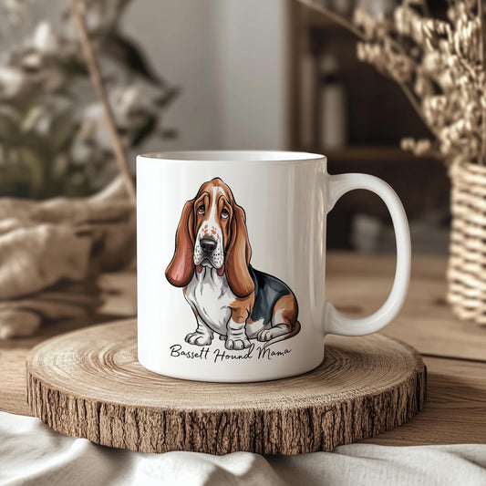 Basset Hound 11oz Ceramic Dog Mug: Gift for Pet Lovers