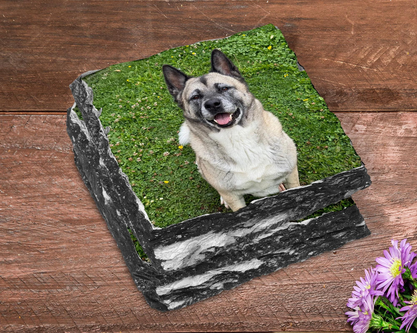 4x Custom Photo Slate Coasters 9cm x 9cm - Personalised Image