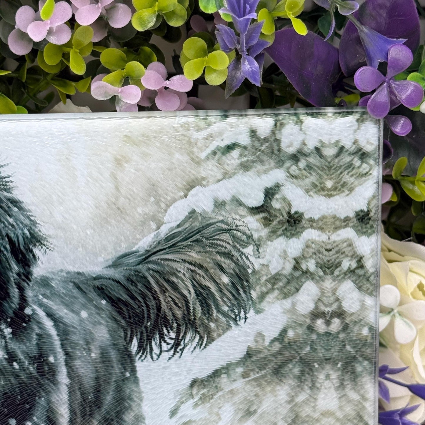 Newfoundland Winter 8inch x 11inch Glass Chopping Board