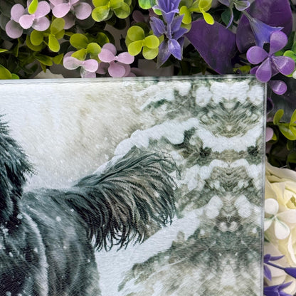 Newfoundland Winter 8inch x 11inch Glass Chopping Board