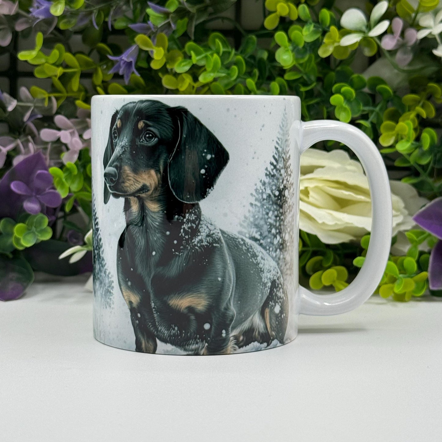 Dachshund Winter Snow 11oz Ceramic Dog Mug