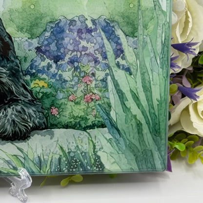 Schnauzer Black 8inchx11inch Glass Cutting Board: Handmade Kitchen Decor