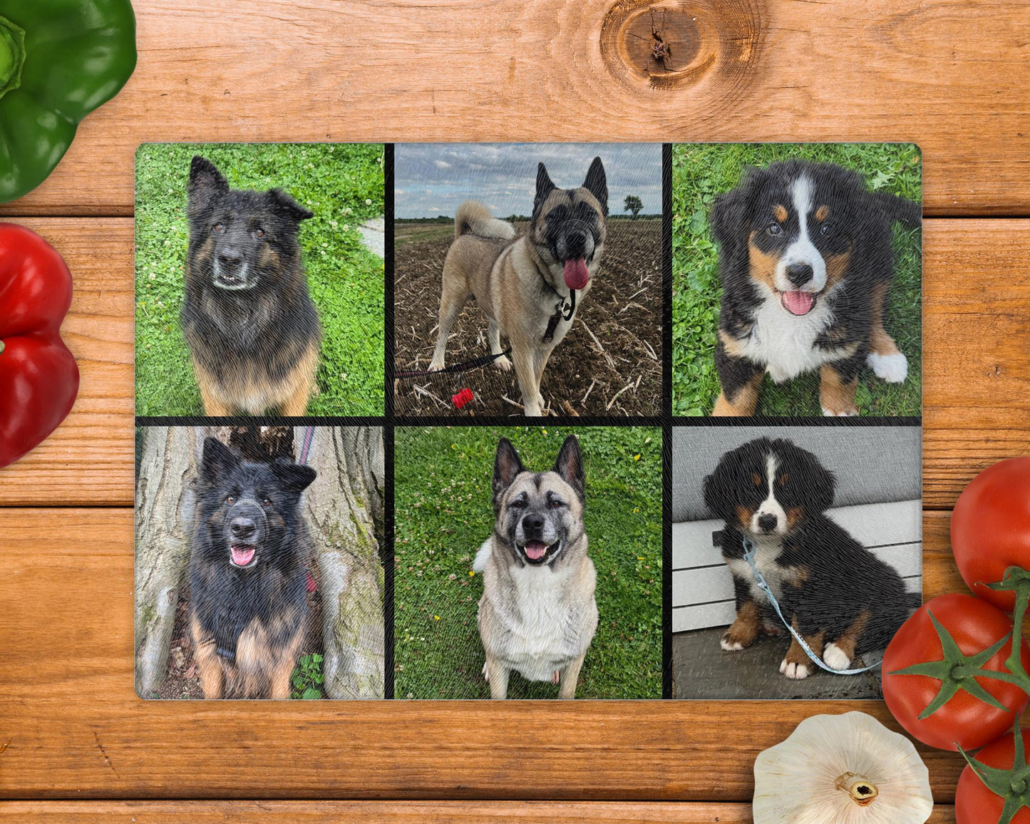 Custom Photo Collage 8inch x 11inch Glass Chopping Board