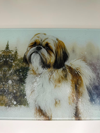 Shih Tzu 8inch x 11inch Glass Chopping Board