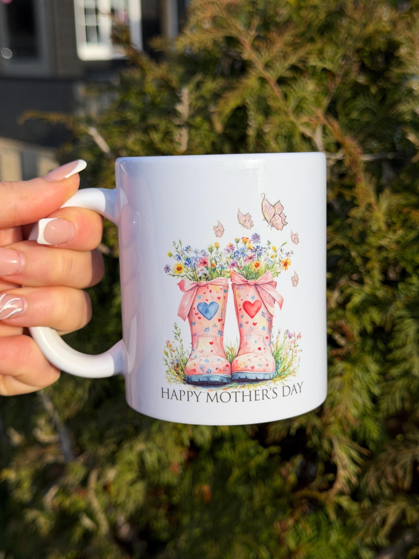 Mother's Day Floral Wellies 11oz Mug