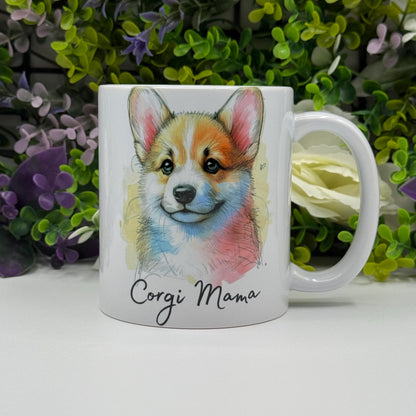 Corgi Watercolour Ceramic 11oz Mug: Handmade Dog Lover Gift