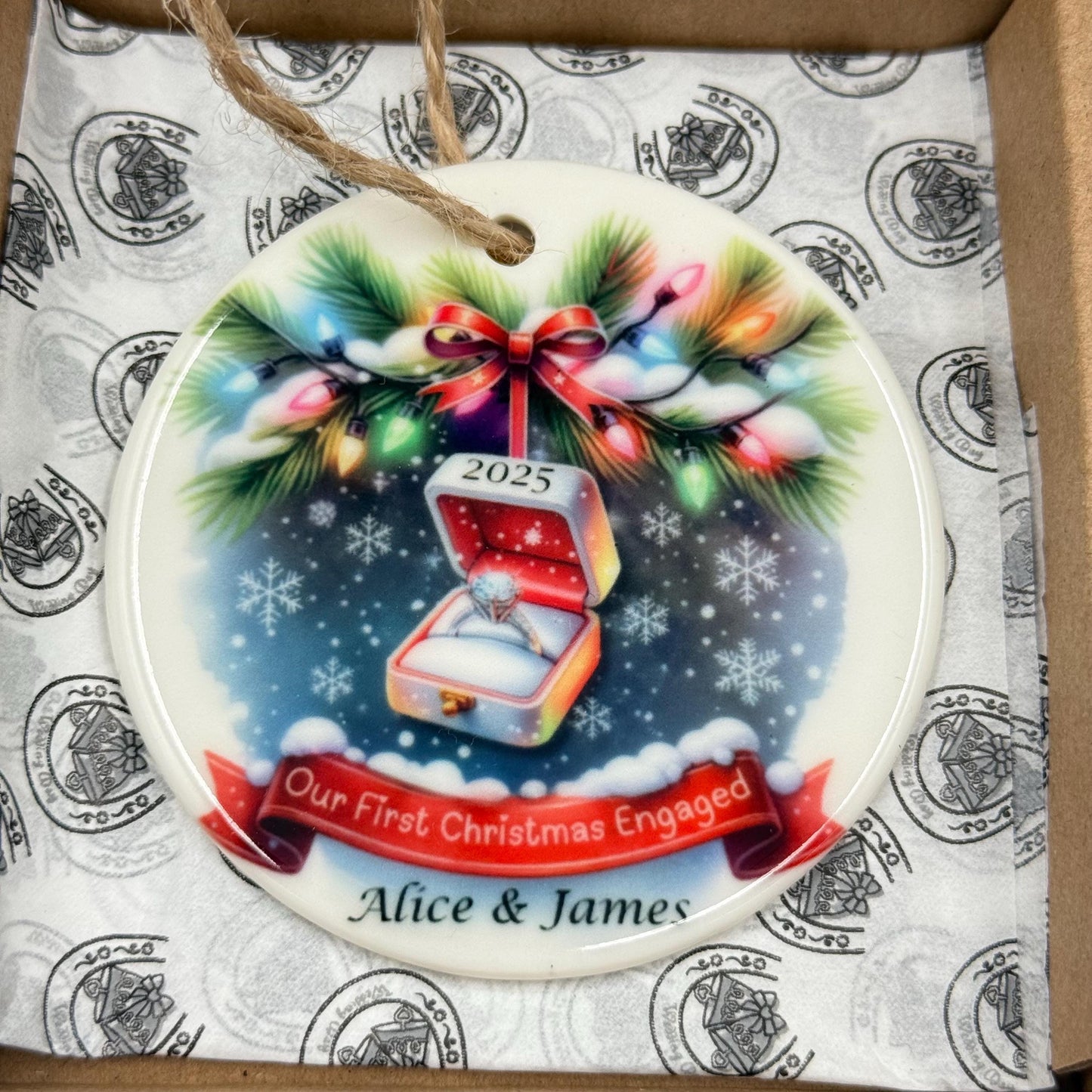 Our First Christmas Engaged 2026 Ceramic Ornament - Tree Decoration - Memorabilia Gifts