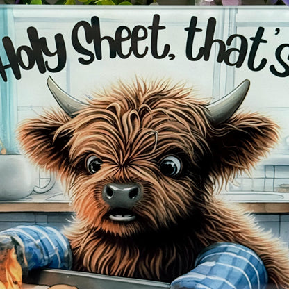 Highland Cow Humour 8inchx11inch Glass Chopping Board