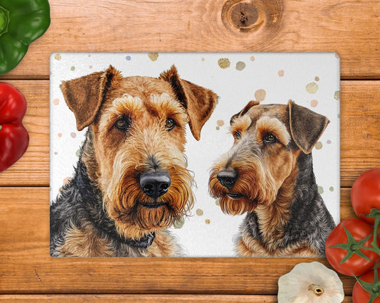Airedale Glass Chopping Board / 8inch x 11inch / Handmade Kitchen Decor