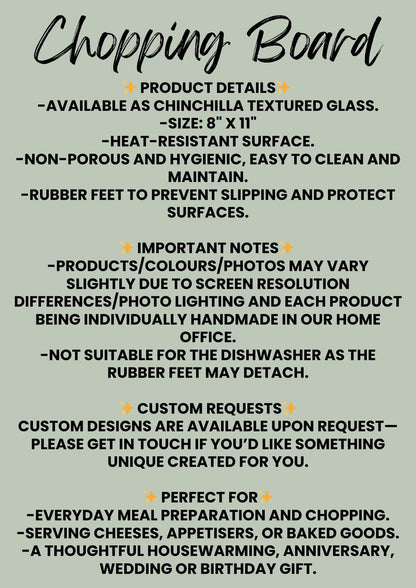 Treats For Santa Glass Chopping Board 8inch x 11inch